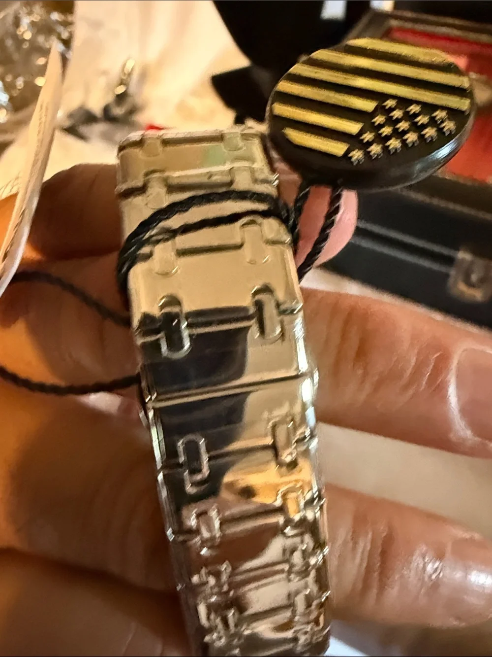 Men's Silver Stainless Steel Watch with Multicolor Bezel